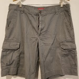 Men's gray cargo shorts